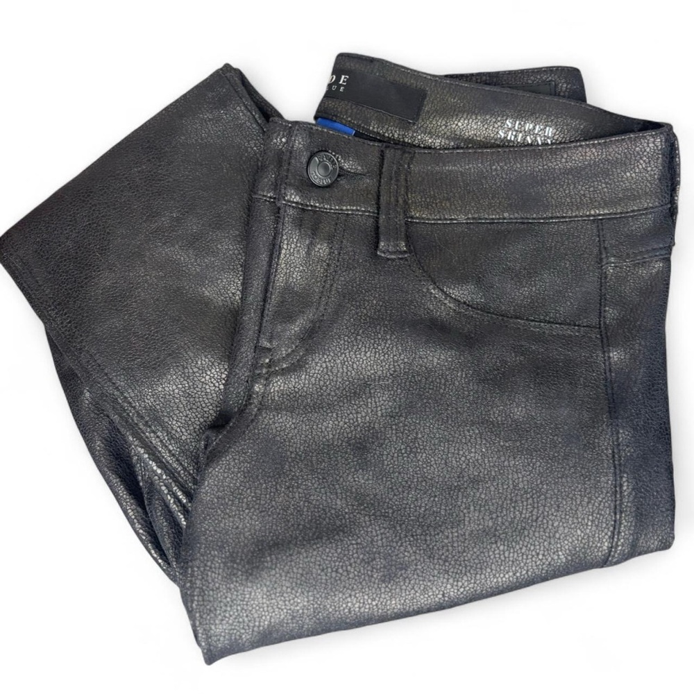 Fade to Blue Super Skinny Black Textured Jeans